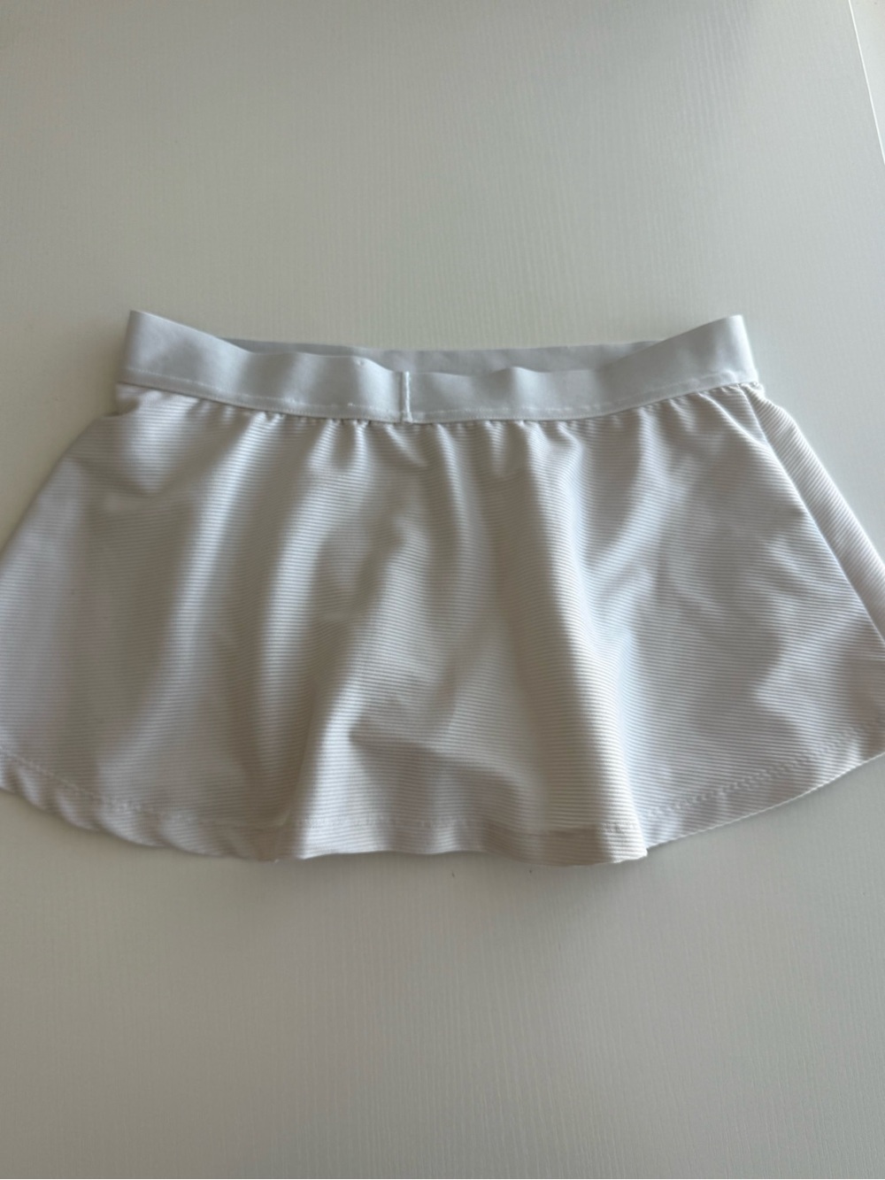 Nike Girls Large White Textured Dri-FIT Flouncy Tennis Skirt Skort Athletic - Picture 5 of 6